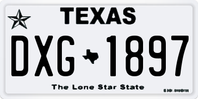 TX license plate DXG1897