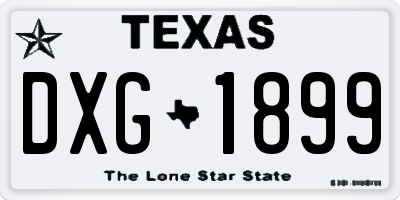 TX license plate DXG1899