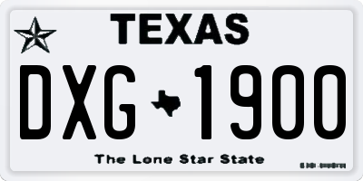 TX license plate DXG1900