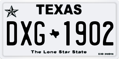 TX license plate DXG1902