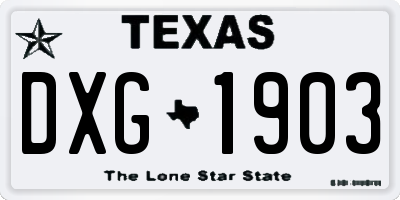 TX license plate DXG1903