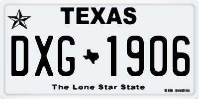 TX license plate DXG1906