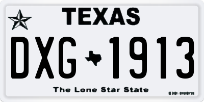 TX license plate DXG1913
