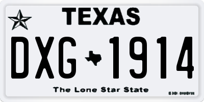 TX license plate DXG1914