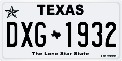 TX license plate DXG1932