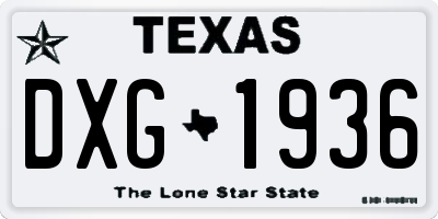 TX license plate DXG1936