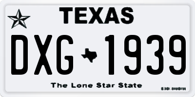 TX license plate DXG1939