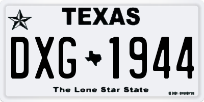 TX license plate DXG1944