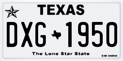 TX license plate DXG1950
