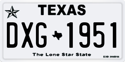 TX license plate DXG1951