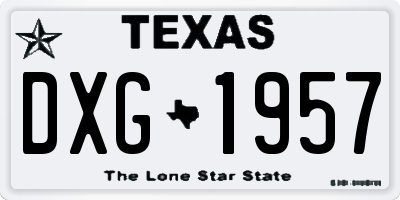 TX license plate DXG1957