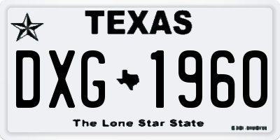 TX license plate DXG1960