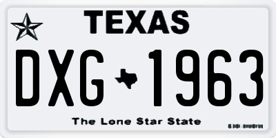 TX license plate DXG1963