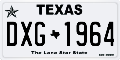 TX license plate DXG1964