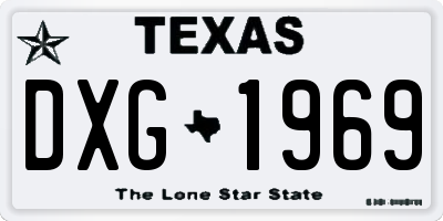 TX license plate DXG1969
