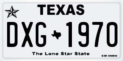 TX license plate DXG1970