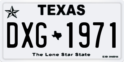 TX license plate DXG1971
