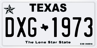 TX license plate DXG1973