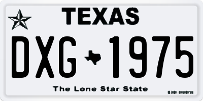 TX license plate DXG1975