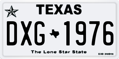 TX license plate DXG1976
