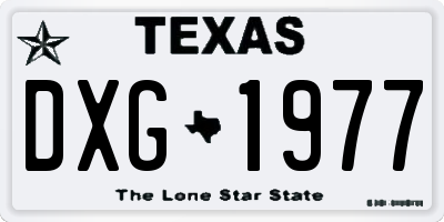 TX license plate DXG1977