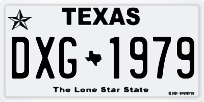 TX license plate DXG1979