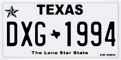 TX license plate DXG1994