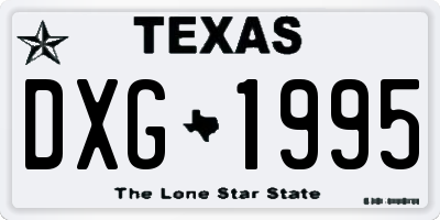 TX license plate DXG1995