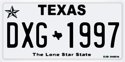 TX license plate DXG1997