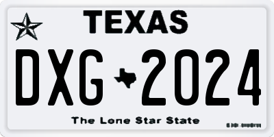 TX license plate DXG2024