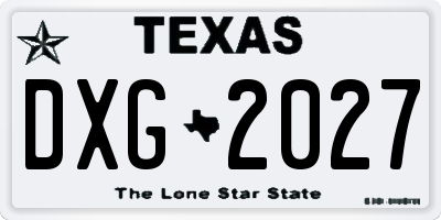 TX license plate DXG2027
