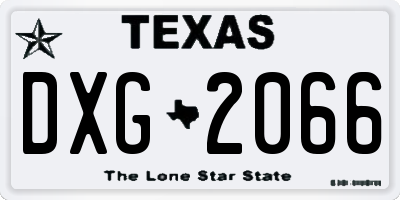 TX license plate DXG2066