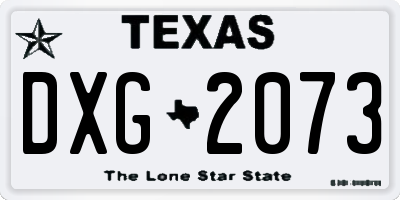 TX license plate DXG2073