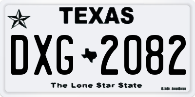TX license plate DXG2082