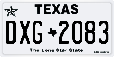 TX license plate DXG2083