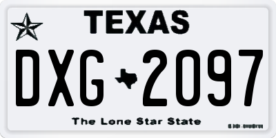 TX license plate DXG2097