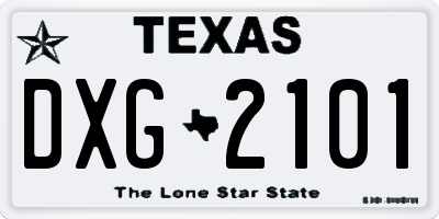 TX license plate DXG2101