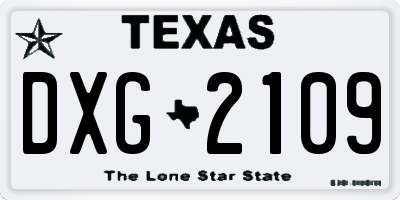 TX license plate DXG2109