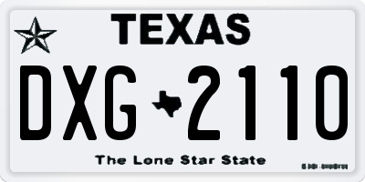 TX license plate DXG2110