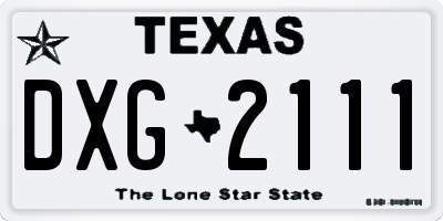 TX license plate DXG2111