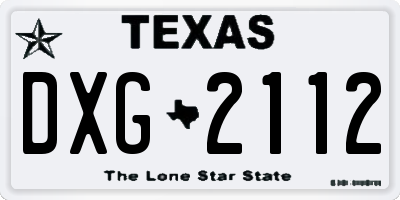 TX license plate DXG2112