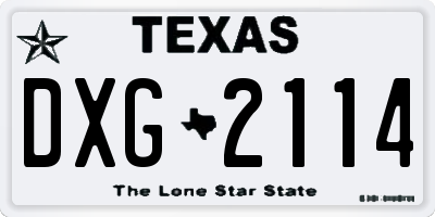 TX license plate DXG2114