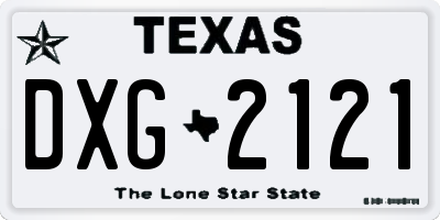 TX license plate DXG2121