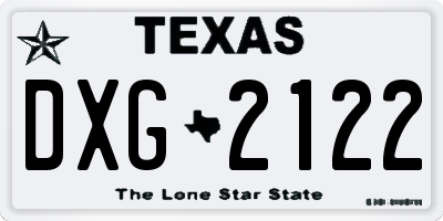 TX license plate DXG2122