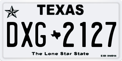 TX license plate DXG2127