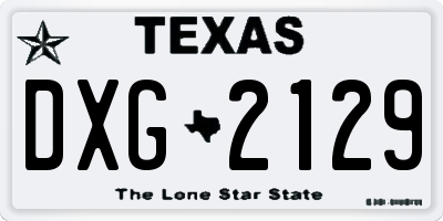 TX license plate DXG2129