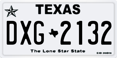 TX license plate DXG2132