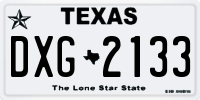 TX license plate DXG2133