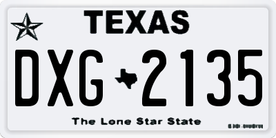 TX license plate DXG2135