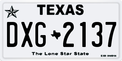 TX license plate DXG2137